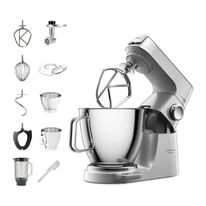 Kenwood Chef Køkkenmaskine KVL85.224 5/7 liter - 1200 Watt - Inkl. tilbehør - Sølvfarvet