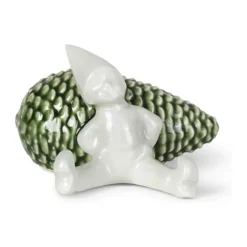 Kähler Christmas Tales Figur - Juleglæde H 5,5 cm - Glaseret benporcelæn - Hvid