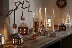 Kähler Gingerbread Lyshus Julestald H 11,5 cm - Stentøj - Brun