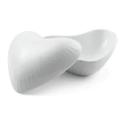 Kähler Hammershøi Bonbonniere - Hjerte B 13,5 cm - Porcelæn - Hvid