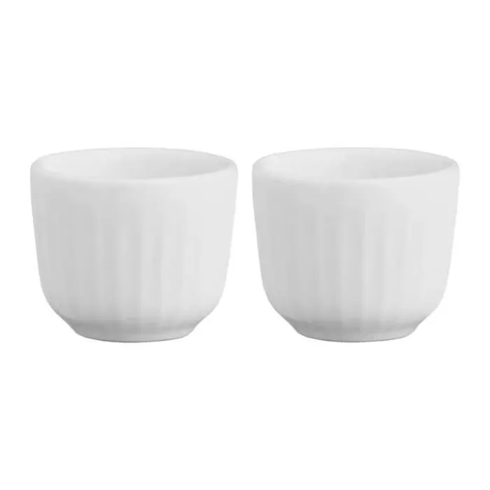 Kähler Hammershøi Æggebæger - 2 stk. H 4,5 cm - Porcelæn - Hvid
