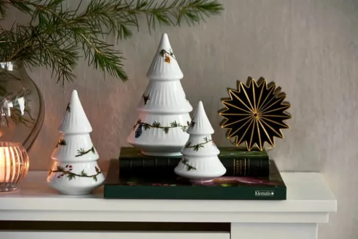 Kähler Hammershøi Jul Juletræ - 3 stk. H 10/13/16 cm - Porcelæn - Hvid