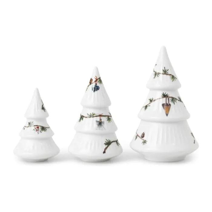 Kähler Hammershøi Jul Juletræ - 3 stk. H 10/13/16 cm - Porcelæn - Hvid