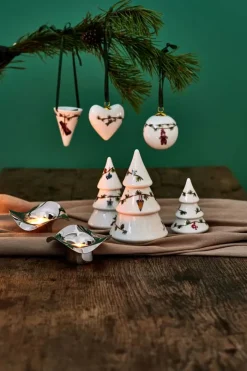 Kähler Hammershøi Jul Juletræ - 3 stk. H 10/13/16 cm - Porcelæn - Hvid