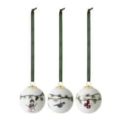 Kähler Hammershøi Jul Kugle - 3 stk. Ø 6 cm - Porcelæn - Hvid