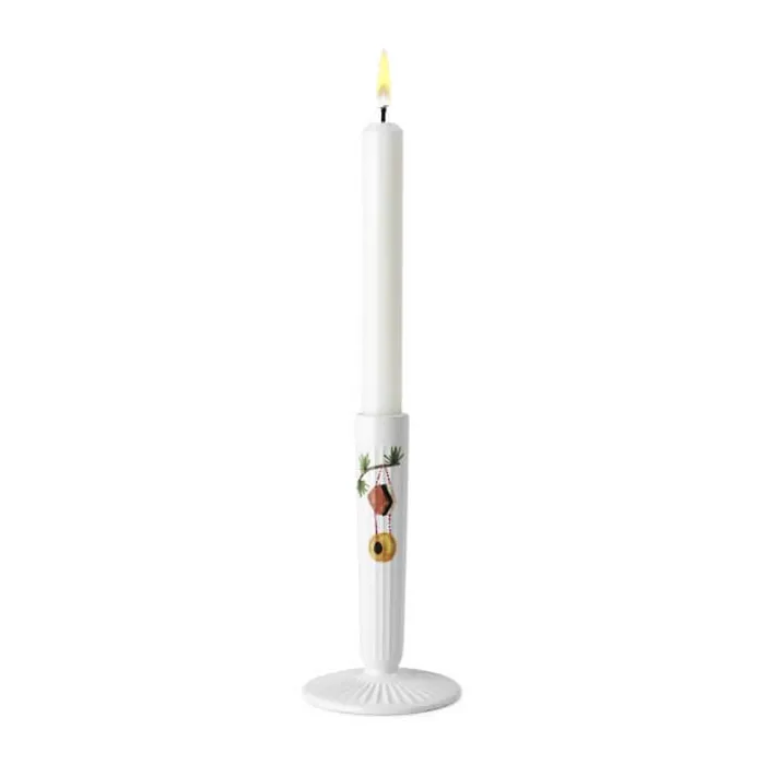 Kähler Hammershøi Jul Lysestage H 16 cm - Fajance - Hvid