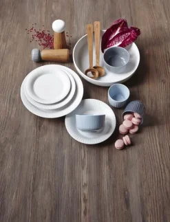 Kähler Hammershøi Kværn H 18,5 cm - Olieret egetræ/porcelæn - Hvid