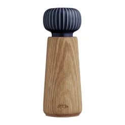 Kähler Hammershøi Kværn H 18,5 cm - Olieret egetræ/porcelæn - Indigo
