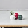 Kähler Hammershøi Minivasesæt - 3 stk. H 8,2/6,4/5,8 cm - Stentøj - Rød/hvid/grøn