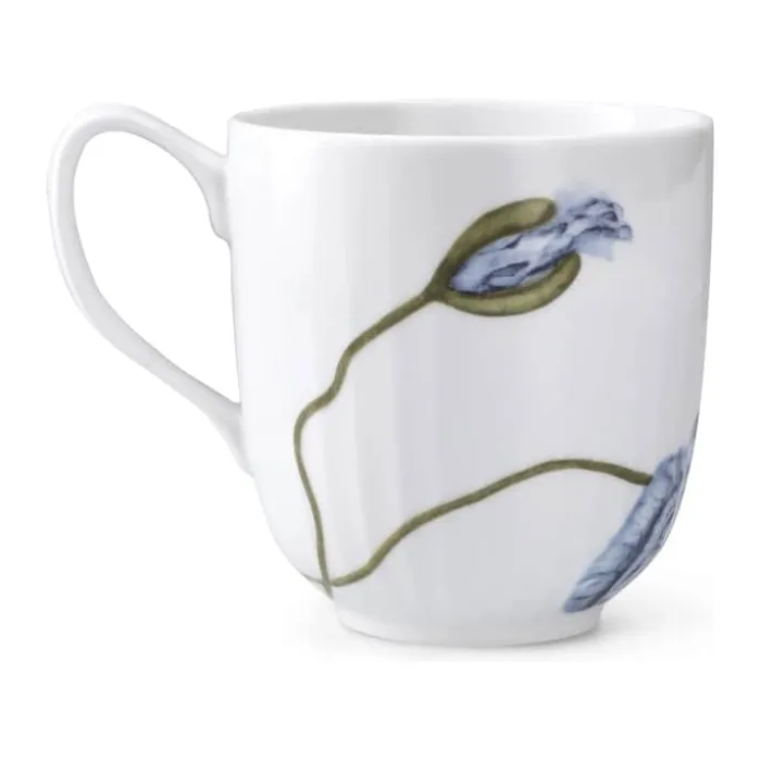 Kähler Hammershøi Poppy Krus 33 cl - Porcelæn - Hvid/blå