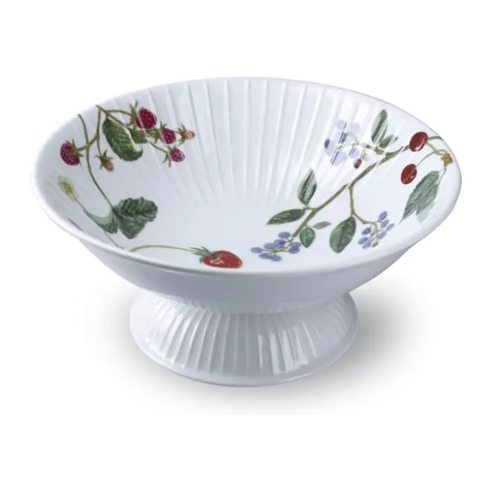 Kähler Hammershøi Sommer Skål på fod Ø 23 cm - Porcelæn - Sommerbær