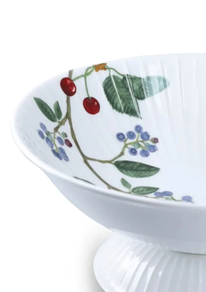 Kähler Hammershøi Sommer Skål på fod Ø 23 cm - Porcelæn - Sommerbær
