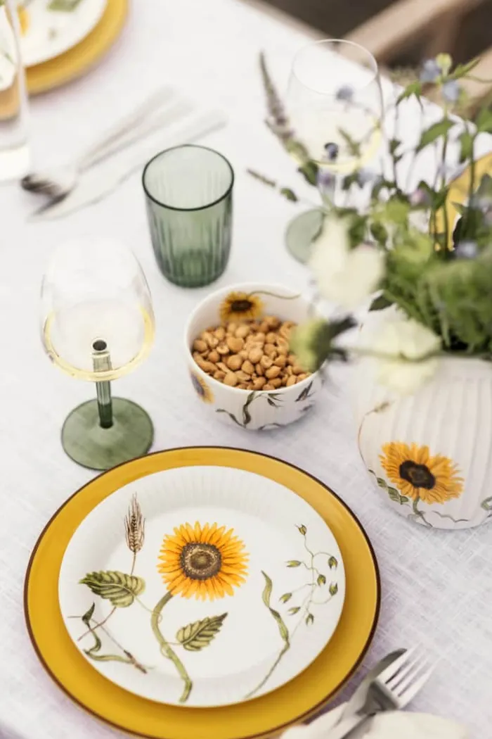 Kähler Hammershøi Sommer Tallerken Ø 22 cm - Porcelæn - Solsikke