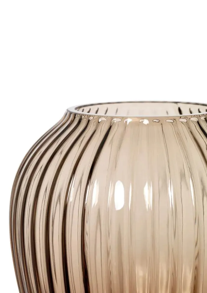 Kähler Hammershøi Vase H 18,5 cm - Mundblæst glas -Valnød