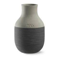 Kähler Omaggio Circulare Vase H 12,5 cm - Fajance - Antracitgrå