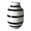 Kähler Omaggio Vase H 30,5 cm - Fajance - Hvid/sort