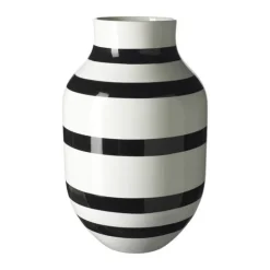 Kähler Omaggio Vase H 30,5 cm - Fajance - Hvid/sort