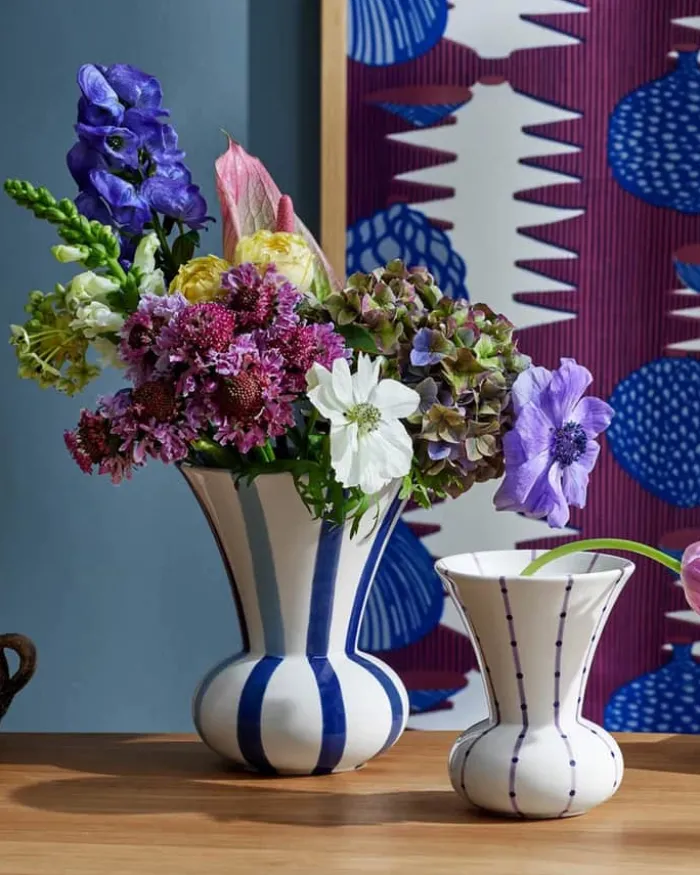Kähler Signature Vase H 20 cm - Stentøj - Blå