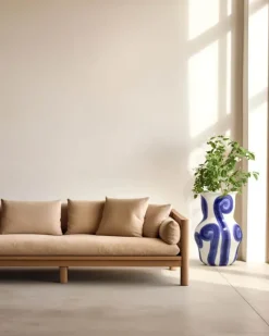 Kähler Tulle Gulvvase H 60 cm - Lertøj - Blå