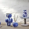 Kähler Tulle Vase H 13 cm - Ler - Blå