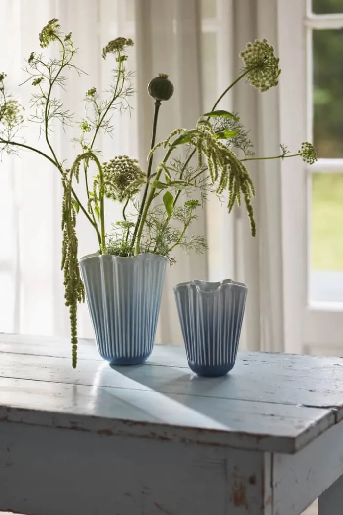 Kähler Unfold Vase H 20,5 cm - Keramik - Blå
