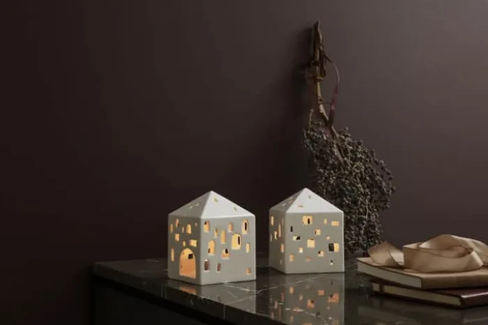 Kähler Urbania Lyshus - Byhus H 12,5 cm - Keramik - Hvid