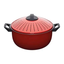KitchenCraft World of Flavours Pastagryde 4 liter - Kulstofstål - Rød