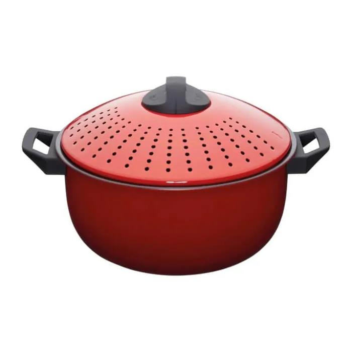KitchenCraft World of Flavours Pastagryde 4 liter - Kulstofstål - Rød