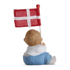 Klarborg Fødselsdagsdreng m. flag H 11 cm - Keramik - Lyseblå