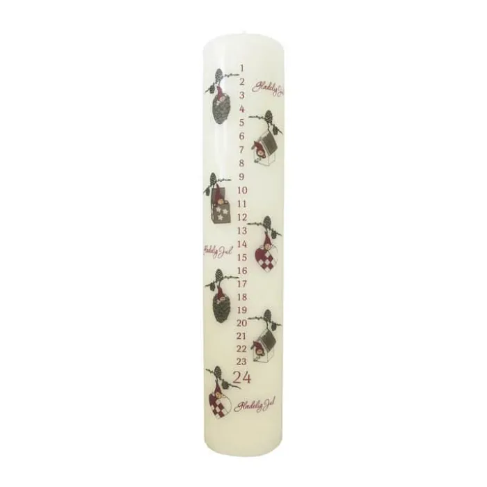 Klarborg Kalenderlys - Nisserikker H 25 cm - Specialvoks - Creme