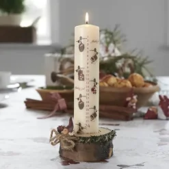 Klarborg Kalenderlys - Nisserikker H 25 cm - Specialvoks - Creme