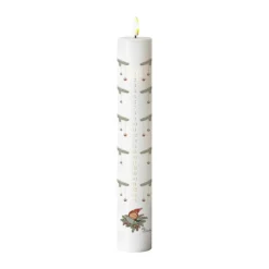 Klarborg LED Kalenderlys - Nissen & Rødkælken H 32 cm - Plastik - Hvid