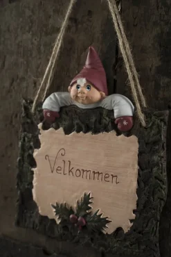 Klarborg Nisse - Ingolf H 19 cm - Keramik - Rød/ Grå