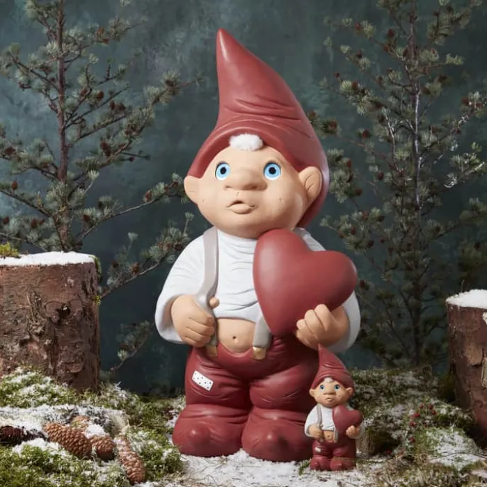 Klarborg Nisse - Martin H 80 cm - Keramik - Rød/ Grå