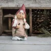 Klarborg Nisse - Trine H 19 cm - Keramik - Rød/ Grå