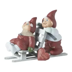 Klarborg Årsnissepar 2020 - Hans Christian & Janne H 14 cm - Polyresin/specialkeramik - Rød