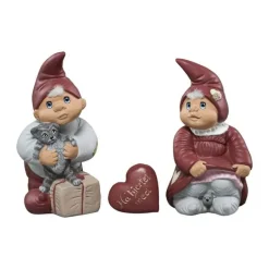 Klarborg Årsnissepar 2015 - Uffe & Andrea H 13 cm - Keramik - Rød/ Grå