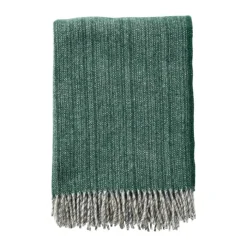 Klippan Björk Plaid B 130 x L 200 cm - 100 % Økologisk lammeuld - Forest green
