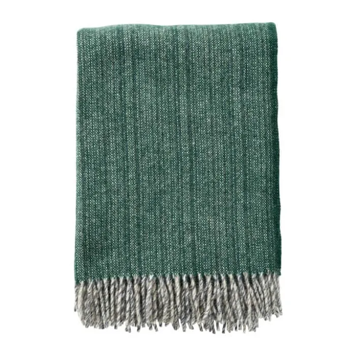 Klippan Björk Plaid B 130 x L 200 cm - 100 % Økologisk lammeuld - Forest green