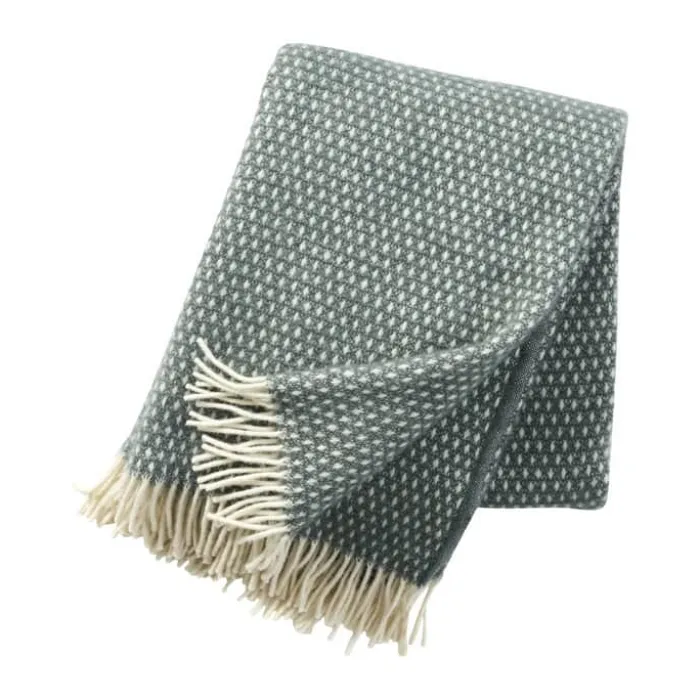 Klippan Knut Plaid B 130 x L 200 cm - 100 % Lammeuld - Balsam green