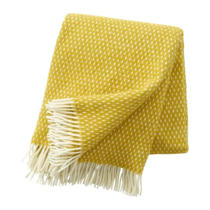 Klippan Knut Plaid B 130 x L 200 cm - 100 % Lammeuld - Saffron