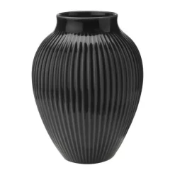 Knabstrup Keramik Riller Vase H 20 cm - Fajance - Sort