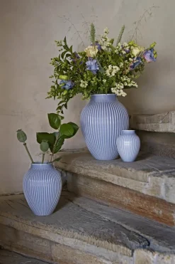 Knabstrup Keramik Riller Vase H 12,5 cm - Keramik - Lavendelblå
