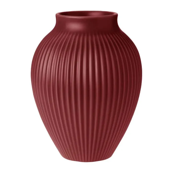 Knabstrup Keramik Riller Vase H 20 cm - Keramik - Soft cherry