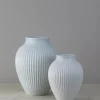 Knabstrup Keramik Ripple Vase H 27 cm - Keramik - Ice blue