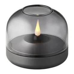 KOODUU Glow 8 Fyrfadsstage H 8,1 cm - Aluminium/glas - Smoked Grey