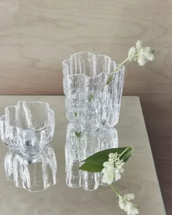 Kosta Boda Crackle Lysestage H 5,8 x 9,7 cm - Krystalglas - Clear