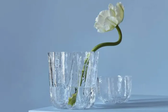 Kosta Boda Crackle Lysestage H 5,8 x 9,7 cm - Krystalglas - Clear