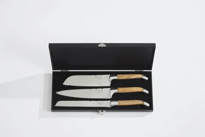 Laguiole By Hâws Knivsæt - 3 dele L 34,4/33,8/33,8 cm - Træ/rustfrit stål
