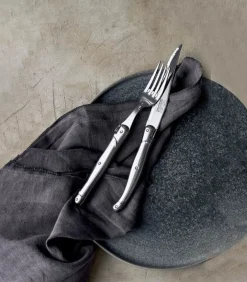 Laguiole Steakkniv Bestiksæt - 6 stk. Rustfrit stål 18/8 - Blank